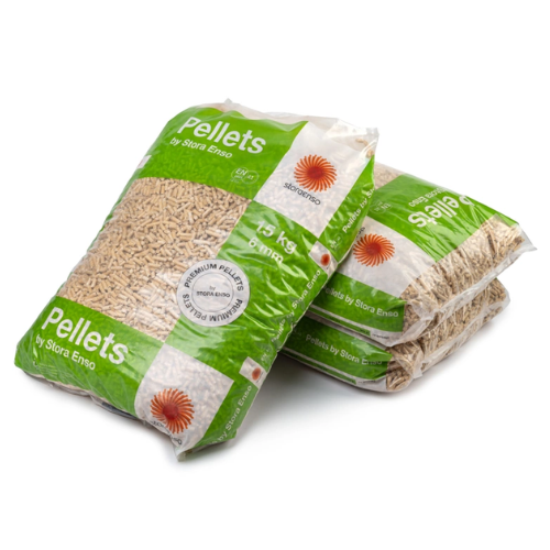 Dřevěné pelety STORA ENSO A1 6 mm 15 kg / 80 ks x 15 kg / Paleta 1200 kg