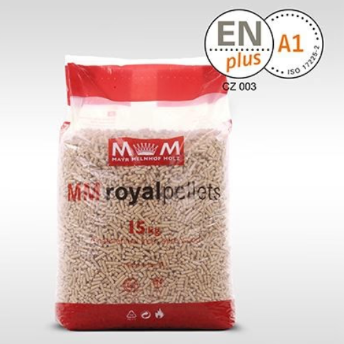 Dřevěné pelety MM Royal Pellets světlé 1050 kg ( 70ks x 15kg )