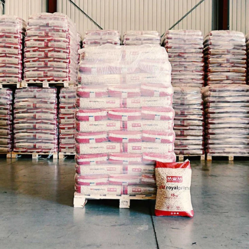 Dřevěné pelety MM Royal Pellets světlé 1050 kg ( 70ks x 15kg )