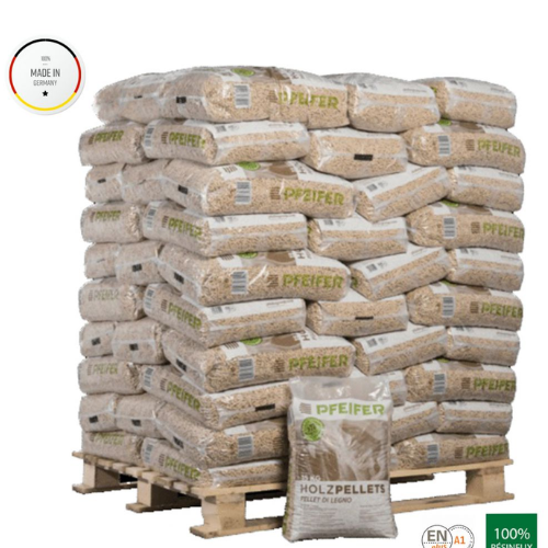 Dřevěné pelety PFEIFER A1 6 mm 15 kg / Paleta 1050 kg ( 70 ks x 15 kg )