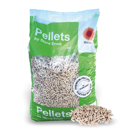 Dřevěné pelety STORA ENSO A1 6 mm 15 kg / 80 ks x 15 kg / Paleta 1200 kg