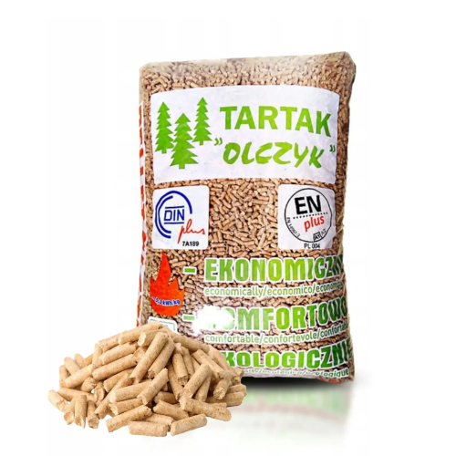 Pelety Olczyk, paleta 65 pytlů, 975 kg dřevěného paliva