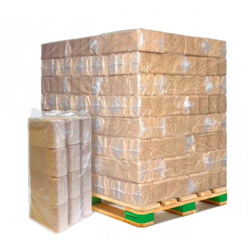 Dřevěné brikety RUF tvrdý – fólie / paleta 960 kg (96 x balení 10 kg)