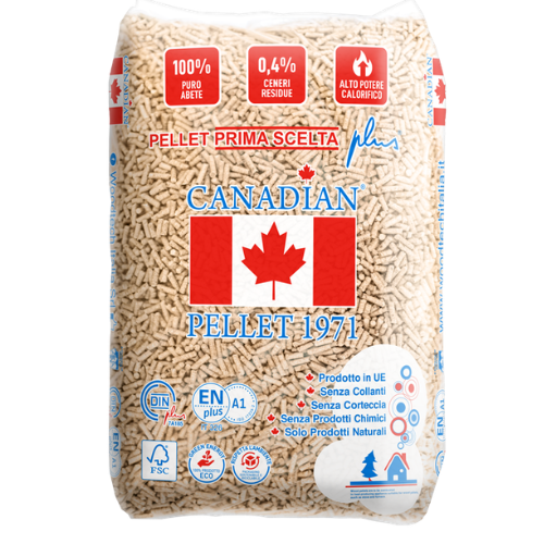 Pelety Canadian Pellet – paleta 72 pytlů × 15 kg ze smrkového dřeva