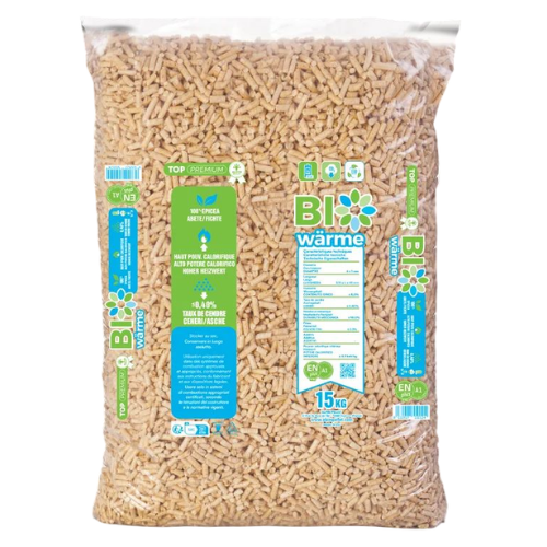 Paleta Bio Wärme – dřevěné pelety, 66 pytlů po 15 kg ( 990 kg )